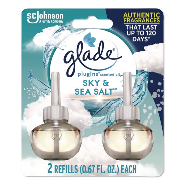 SC JOHNSON Plugin Scented Oil Refill, Sky and Sea Salt, 0.67 oz, 2/Pack (SJN337880)