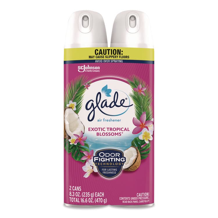 SC JOHNSON Air Freshener, Exotic Tropical Blossoms, 8.3 oz Can, 2/Pack (SJN346580PK)