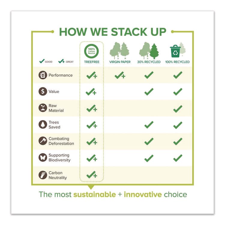 MAMMOTH TreeFree Multipurpose Paper, 92 Bright, 20 lb Bond Weight, 8.5 x 11, White, 500 Sheets/Ream, 10 Reams/Carton (TPPTFLTR10) thumbnail 2