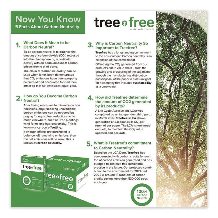 MAMMOTH TreeFree Multipurpose Paper, 92 Bright, 20 lb Bond Weight, 8.5 x 11, White, 500 Sheets/Ream, 10 Reams/Carton (TPPTFLTR10) thumbnail 3