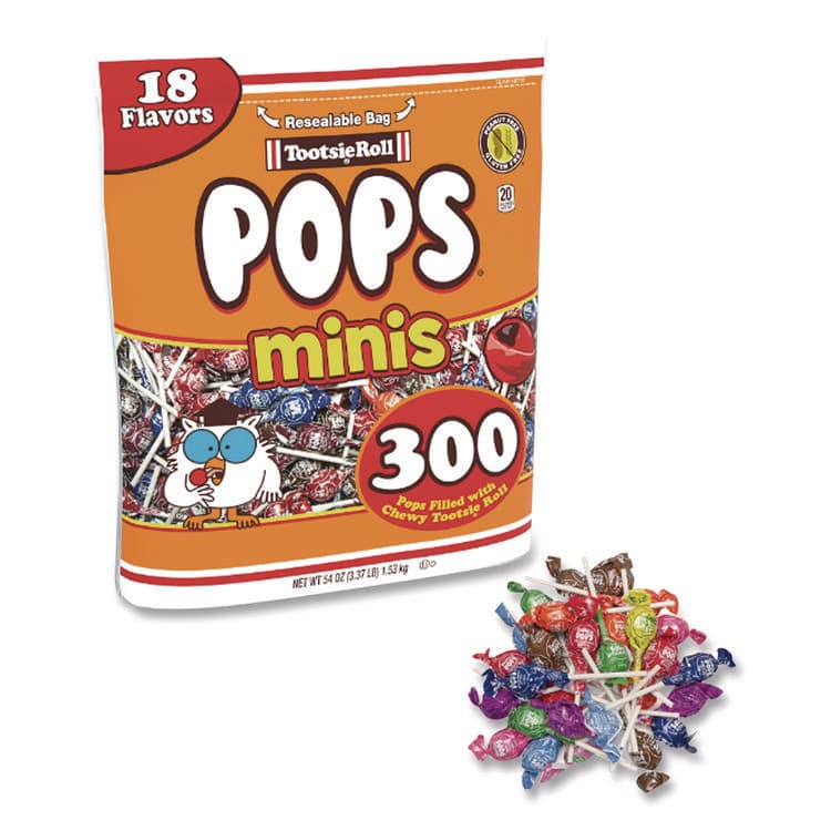 TOOTSIE ROLL INDUSTRIES Pops Minis, Assorted Flavors, 36 oz Bag, 200 Pieces (TOO324679) thumbnail 4