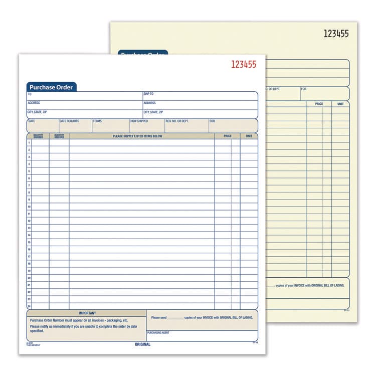 CARDINAL BRANDS . Multipart Purchase Order Pad, Two-Part Carbonless, 8.38 x 10.19, 50 Forms Total (ABFDC8131) thumbnail 2