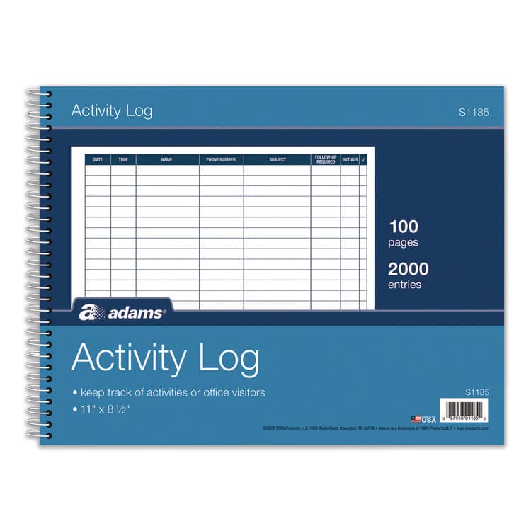 CARDINAL BRANDS . Activity Logbook, 8 Columns, Blue/White Cover, 11 x 8.5 Sheets, 50 Sheets/Book (ABFS1185ABF)