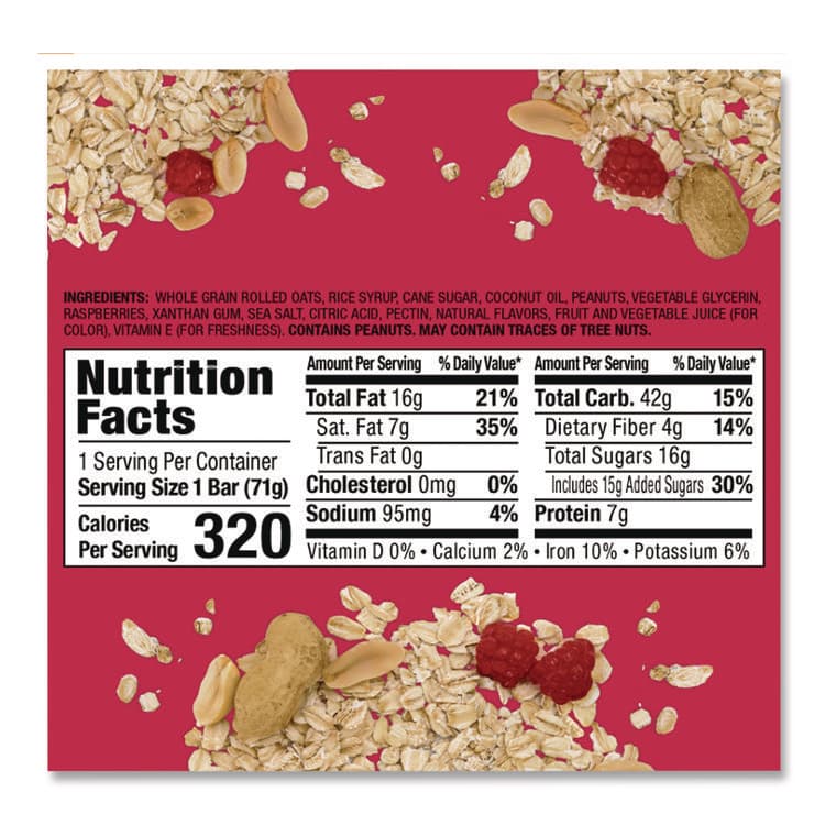 BOBO'S Stuff'd Gluten-Free Peanut Butter and Berry Jam Oat Bar, 2.5 oz Bar, 12/Box (BBO00103) thumbnail 3