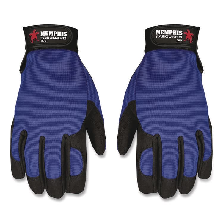 MCR SAFETY Memphis Gloves Fasguard Clarino Synthetic Leather Palm Multi-Task Gloves, 9" Long, Large, Blue/Black, Pair (CRW900L) thumbnail 3