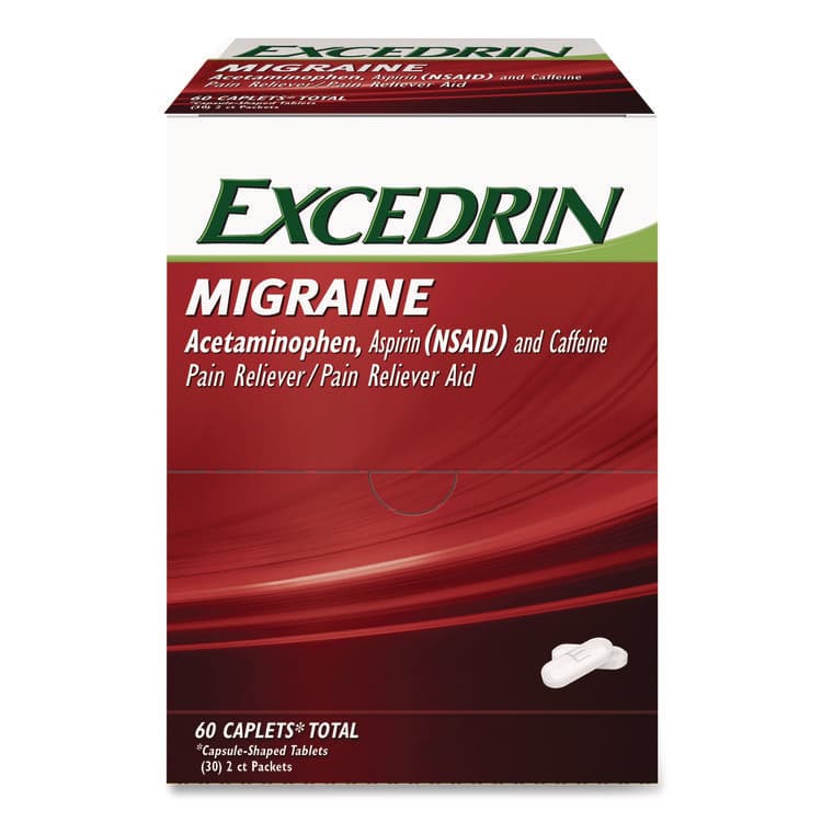 ACME UNITED CORPORATION Migraine Caplets, 2 Tablets/Packet, 30 Packets/Box (EXX64498)