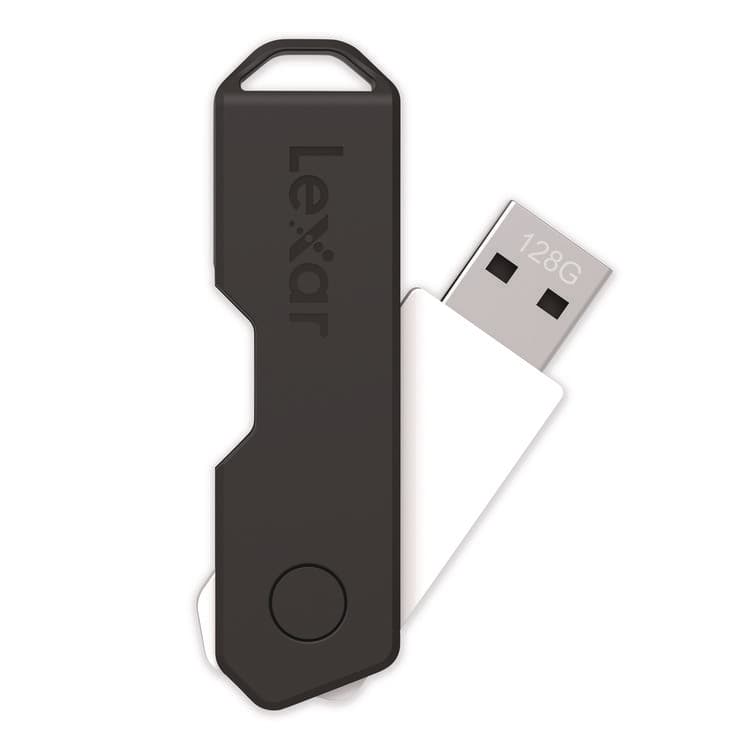 LEXAR MEDIA . Twist Turn2 USB 2.0 Flash Drive, 128 GB, Black (LXR24388081)