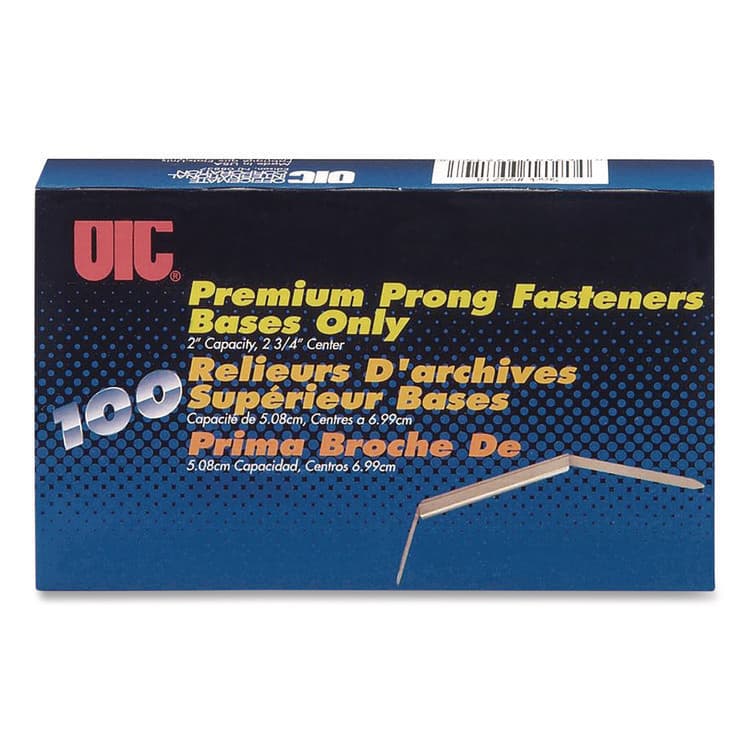 OFFICEMATE INTERNATIONAL CORP. Prong Fastener Base, 2" Capacity, 2.75" Center to Center, Silver, 100/Box (OIC99714) thumbnail 2