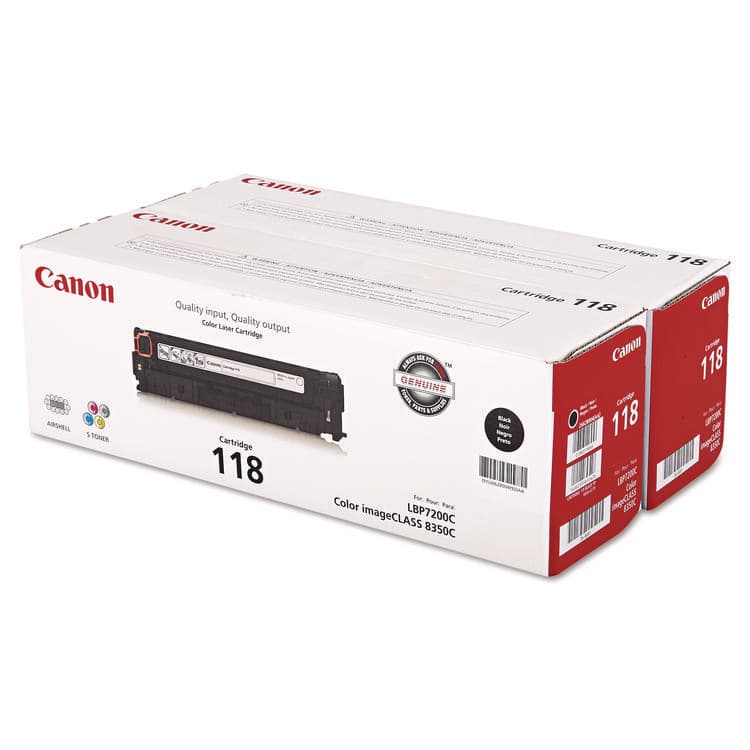 CANON USA, . 2662B004 (118) Toner, 3,400 Page-Yield, Black, 2/Pack (CNM2662B004)