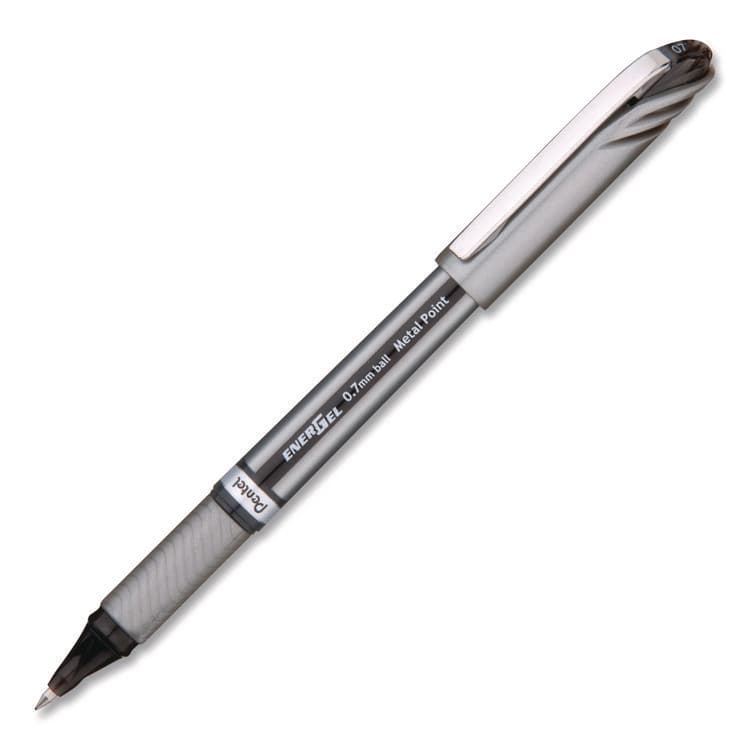 PENTEL OF AMERICA EnerGel NV Gel Pen, Stick, Medium 0.7 mm, Black Ink, Gray/Black Barrel (PENBL27AEA)