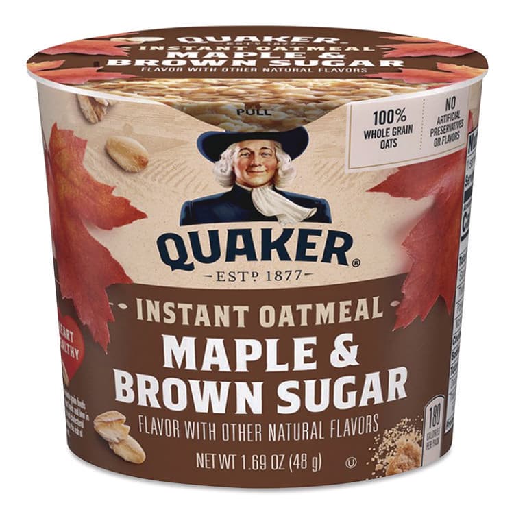 QUAKER OATS COMPANY Instant Oatmeal, Maple Brown Sugar, 1.69 oz Packet, 24/Carton (QKR570958) thumbnail 2