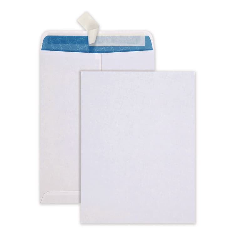 QUALITY PARK PRODUCTS Redi-Strip Security Tinted Envelope, Antimicrobial, #10 1/2, Cheese Blade Flap, Redi-Strip Closure, 9 x 12, White, 100/Box (QUA41415)