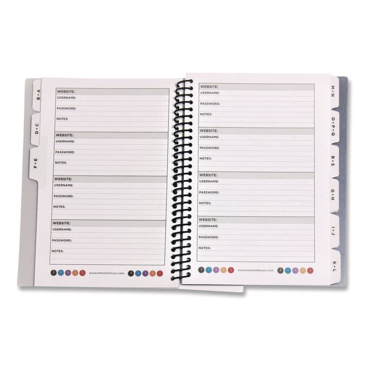 RE-FOCUS THE CREATIVE OFFICE Small/Mini Password Log Book, User-Name/Password Format, Black Cover, (60) 7 x 5.5 Sheets (RFCSMBLKPWBOOK) thumbnail 3