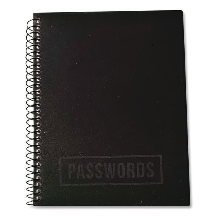 RE-FOCUS THE CREATIVE OFFICE Small/Mini Password Log Book, User-Name/Password Format, Black Cover, (60) 7 x 5.5 Sheets (RFCSMBLKPWBOOK)
