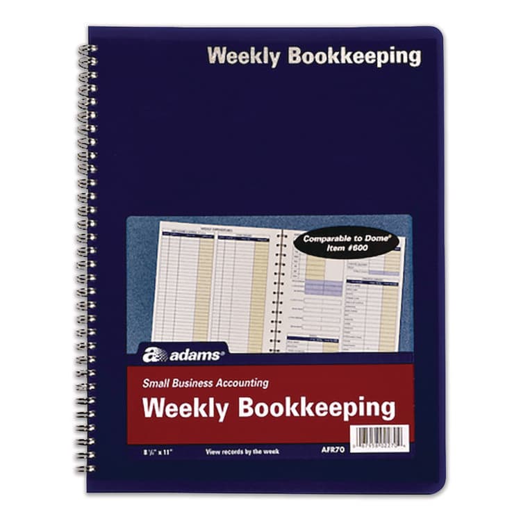 CARDINAL BRANDS . Weekly Bookkeeping Ledger, Columns Vary By Section, Royal Blue Cover, 11 x 8.5 Sheets, 56 Sheets/Book (ABFAFR70)
