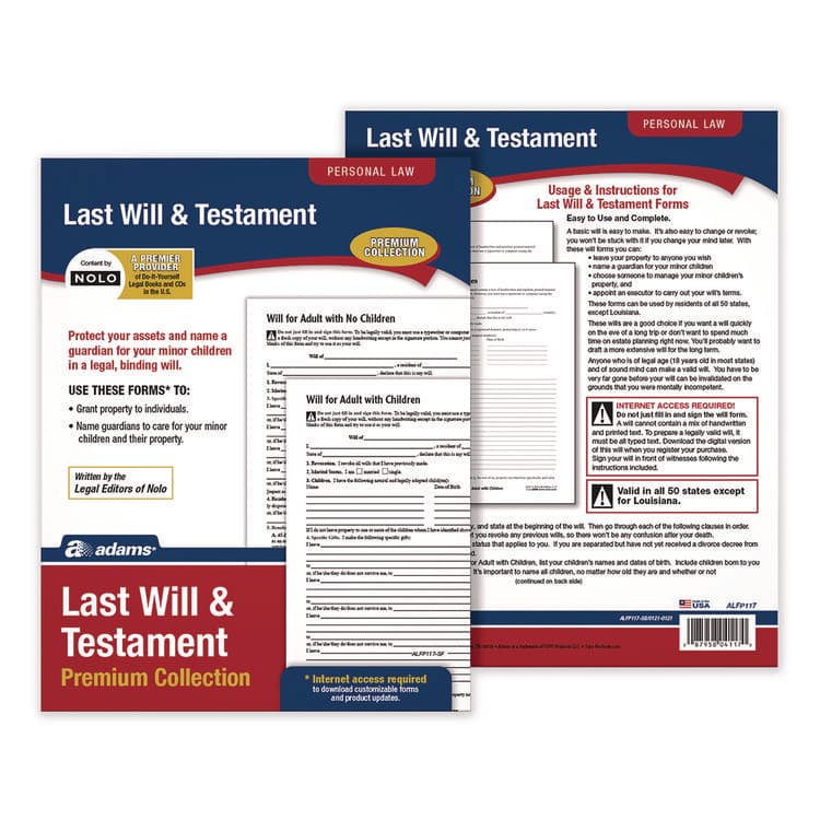 CARDINAL BRANDS . Last Will and Testament Digital Download with Instructions, Inkjet/Laser Printable, 8.5 x 11, Unlimited Number of Forms (ABFALFP117) thumbnail 4