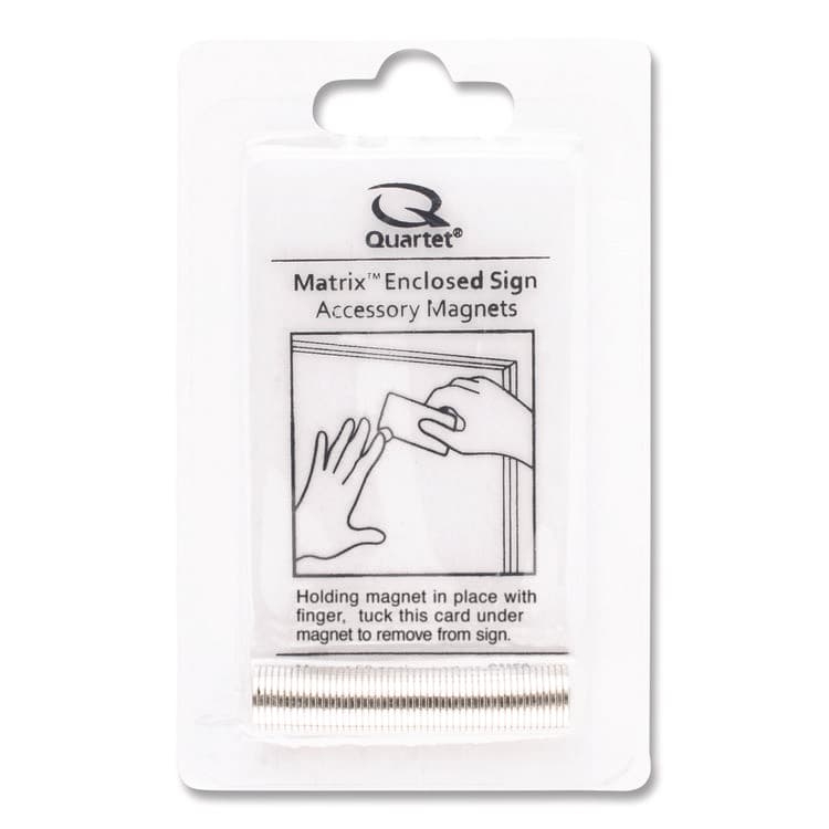 QUARTET MFG. Matrix Magnets, Circles, 0.38" Diameter, Silver, 50/Pack (QRTSM50) thumbnail 2