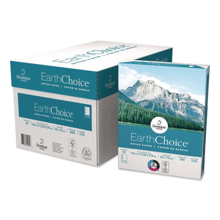 DOMTAR PAPER EarthChoice Office Paper, 92 Bright, 20 lb Bond Weight, 8.5 x 11, White, 500 Sheets/Ream, 10 Reams/Carton (DMR2700) thumbnail 2