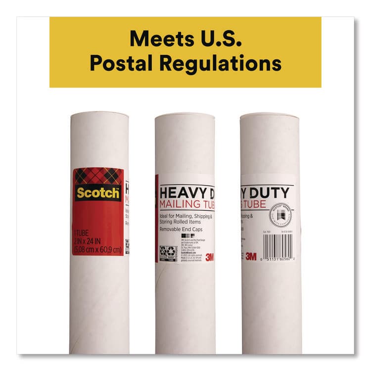 3M/COMMERCIAL TAPE DIV. Mailing Tube, 24" Long, 2" Diameter, White (MMM7921) thumbnail 3