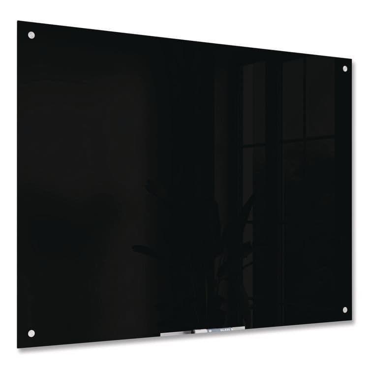 U BRANDS Black Glass Dry Erase Board, 48" x 36" (Actual Size: 47" x 35"), Black Surface (UBR171U0001)