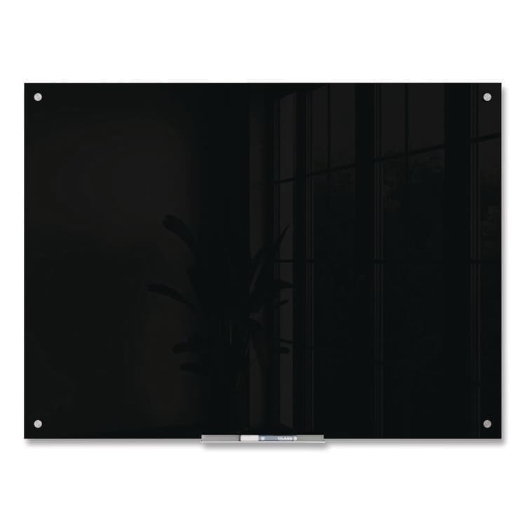 U BRANDS Black Glass Dry Erase Board, 48" x 36" (Actual Size: 47" x 35"), Black Surface (UBR171U0001) thumbnail 2