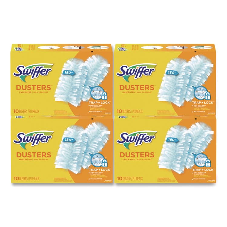 PROCTER & GAMBLE Refill Dusters, Dust Lock Fiber, Light Blue, Unscented, 10/Box, 4 Box/Carton (PGC21459CT)