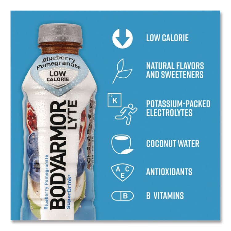 COCA-COLA LYTE Sports Drink, Blueberry Pomegranate, 16 oz Bottle, 12/Pack (BDA10002011) thumbnail 3