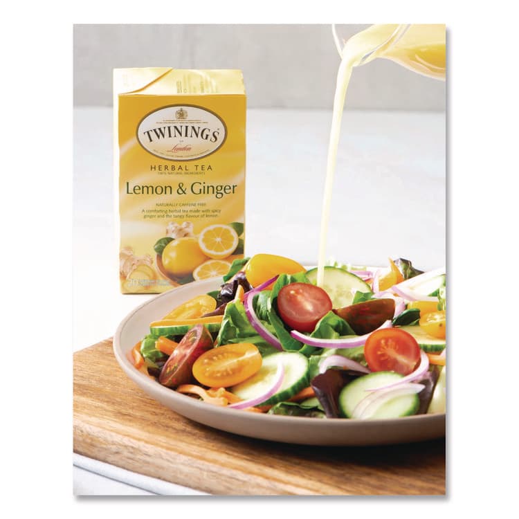 TWININGS NORTH AMERICA Tea Bags, Lemon and Ginger, 2.65 oz, 50/Box (TWG53653) thumbnail 4