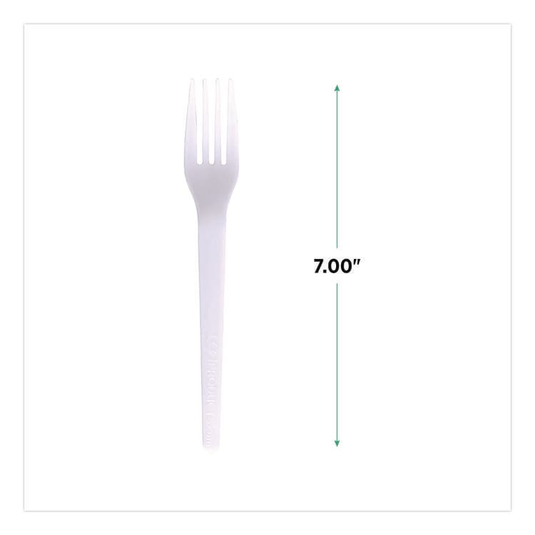 ECO-PRODUCTS,INC. Plantware CPLA Cutlery, Fork, White, 1,000/Carton (ECOEPS017) thumbnail 4