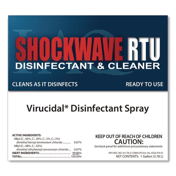 FIBERLOCK ShockWave RTU Disinfectant Spray, 1 gal Bottle (FKI83161) thumbnail 4