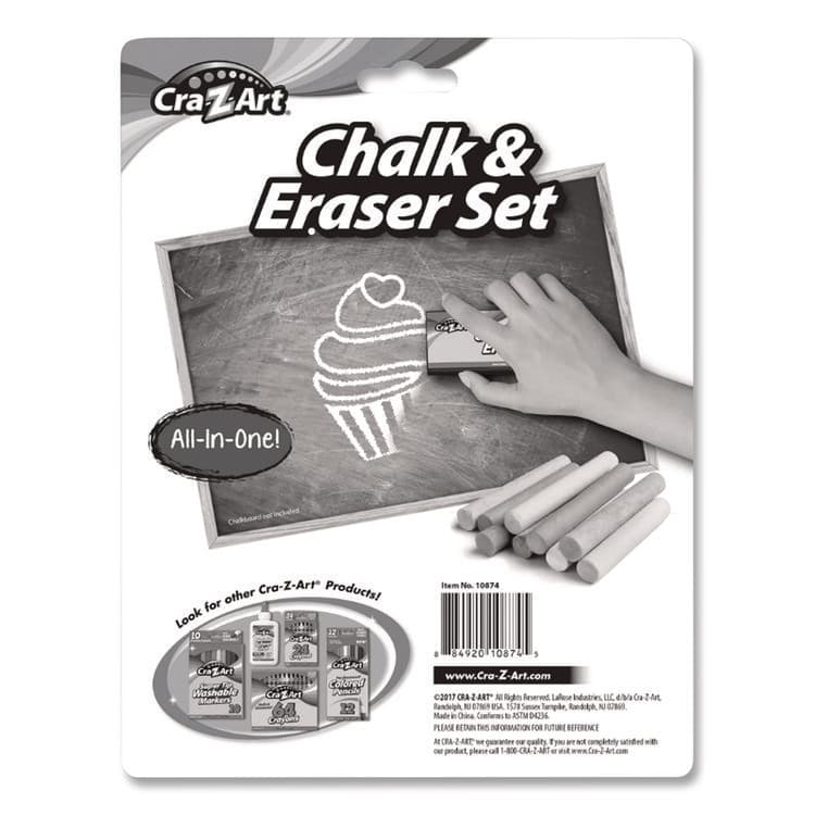 LAROSE INDUSTRIES, LLC Chalk and Eraser Set, (12) White/(12) Assorted (CZA1087424) thumbnail 2
