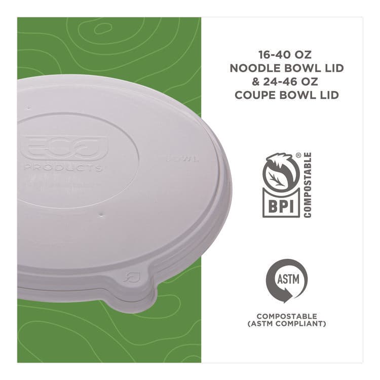ECO-PRODUCTS,INC. Worldview 100 Percent Recycled Content Lid, 7.93" Diameter x 0.6" h, Clear, 400/Carton (ECOEPBLRLID) thumbnail 3