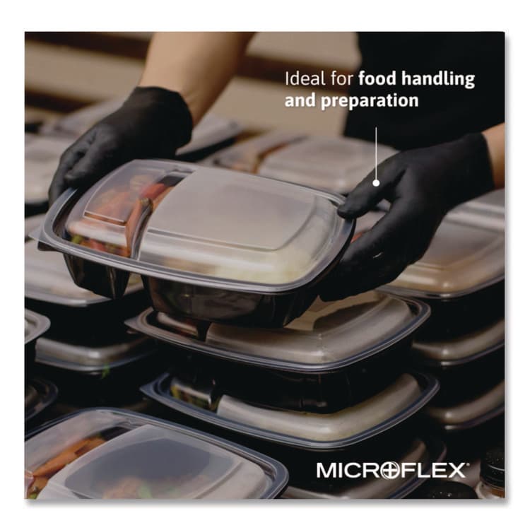 ANSELL LIMITED MICROFLEX MidKnight Powder-Free Nitrile Gloves, XX-Large, 4.7 mil (Palm), 5.9 mil (Fingers), 9.6" Long, Black, 100/Box (ANSMK296XXL) thumbnail 4