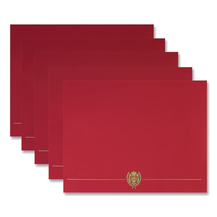 COSCO Classic Crest Certificate Covers, 9.38 x 12, Red, 5/Pack (GRP903031S) thumbnail 4