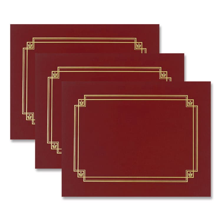 COSCO Premium Textured Certificate Holder, 12.65 x 9.75, Burgundy, 3/Pack (GRP939503)