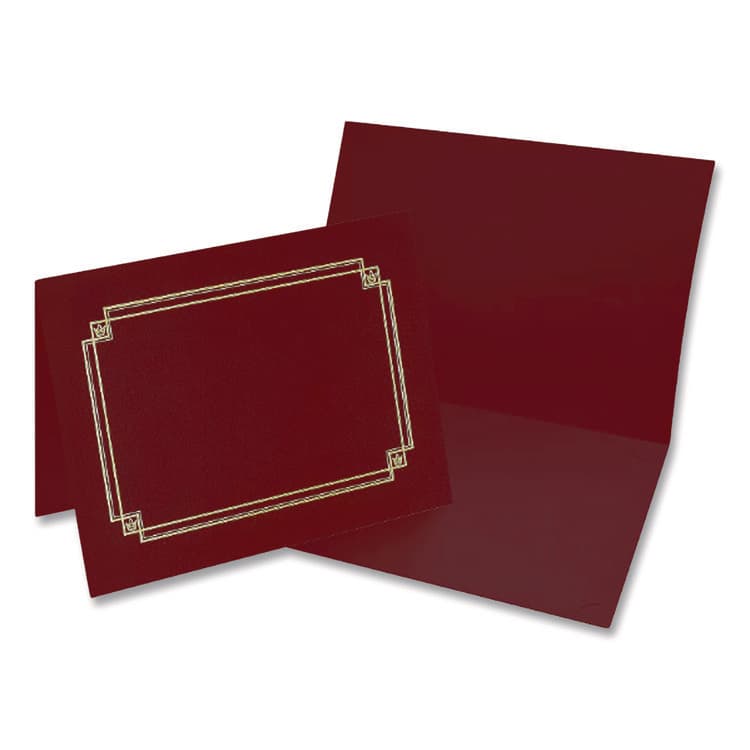 COSCO Premium Textured Certificate Holder, 12.65 x 9.75, Burgundy, 3/Pack (GRP939503) thumbnail 3