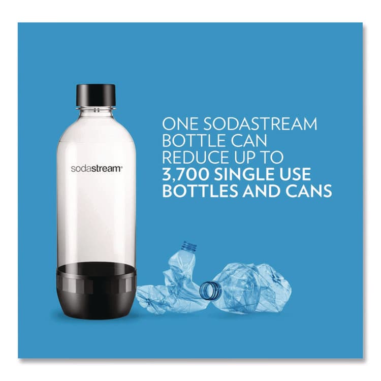 PEPSICO Carbonating Bottle Twin Pack, Plastic, 33 oz, Clear/Black (PEP1042221010) thumbnail 3