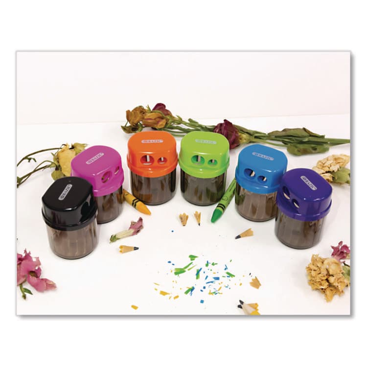 BAZIC PRODUCTS Dual Blades Sharpener with Round Receptacle, Two-Hole, 2.25 x 1.6, Randomly Assorted Colors (BAZ1908) thumbnail 4