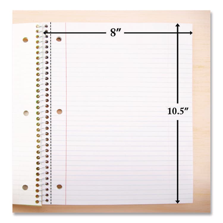 BAZIC PRODUCTS Spiral Notebooks, 3-Subject, Medium/College Rule, Randomly Assorted Cover Color, (120) 10.5 x 8 Sheets (BAZ561) thumbnail 4