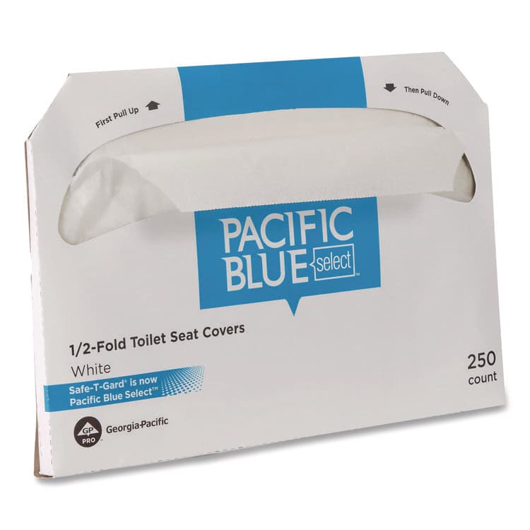 GEORGIA PACIFIC Safe-T-Gard Half-Fold Toilet Seat Covers, Half-Fold, 14.5 x 17.44, White, 250/Pack, 4 Packs/Carton (GPC47052)