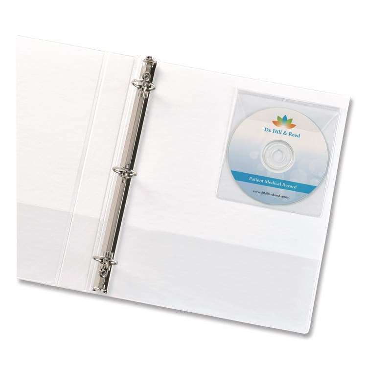 AVERY PRODUCTS CORPORATION Self-Adhesive Media Pockets, 1 Disc Capacity, Clear, 10/Pack (AVE73721) thumbnail 3