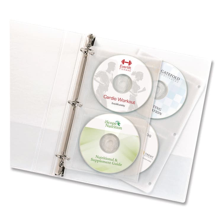 AVERY PRODUCTS CORPORATION Two-Sided CD Organizer Sheets for Three-Ring Binder, 4 Disc Capacity, Clear, 5/Pack (AVE75263) thumbnail 3