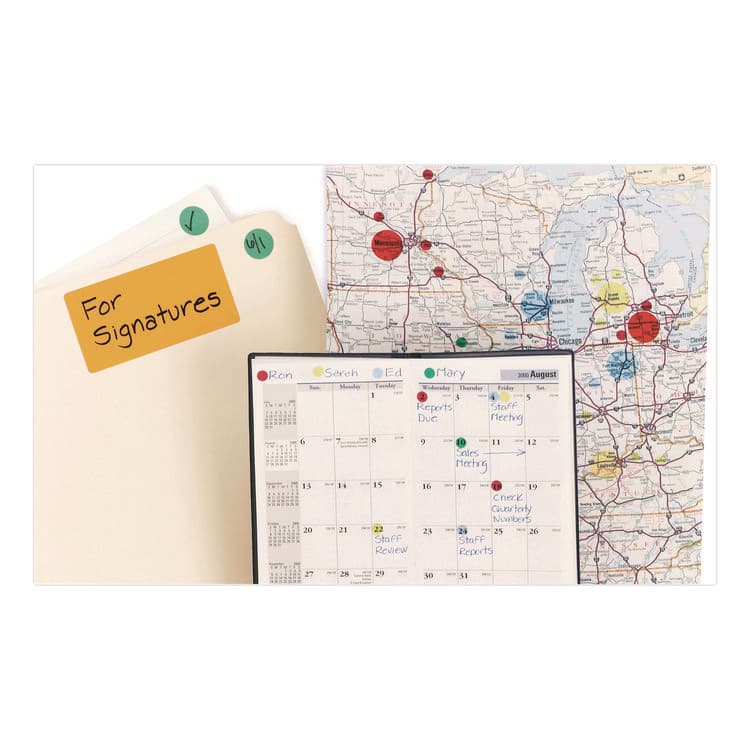 AVERY PRODUCTS CORPORATION Handwrite-Only Permanent Self-Adhesive Round Color-Coding Labels in Dispensers, 0.25" dia, Red, 450/Roll, (5790) (AVE05790) thumbnail 3