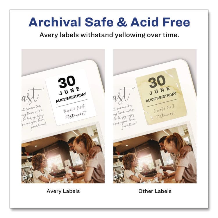 AVERY PRODUCTS CORPORATION Permanent ID Labels w/ Sure Feed Technology, Inkjet/Laser Printers, 1.25 x 1.75, White, 32/Sheet, 15 Sheets/Pack (AVE6570) thumbnail 3