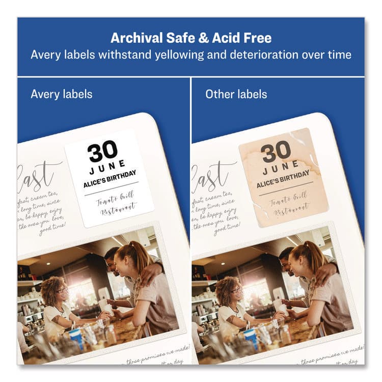 AVERY PRODUCTS CORPORATION Permanent ID Labels w/ Sure Feed Technology, Inkjet/Laser Printers, 2 x 2.63, White, 15/Sheet, 15 Sheets/Pack (AVE6572) thumbnail 3