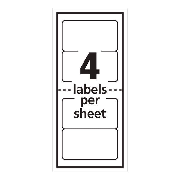 AVERY PRODUCTS CORPORATION Mini-Sheets Mailing Labels, Inkjet/Laser Printers, 2 x 4, White, 4/Sheet, 25 Sheets/Pack (AVE2163) thumbnail 4