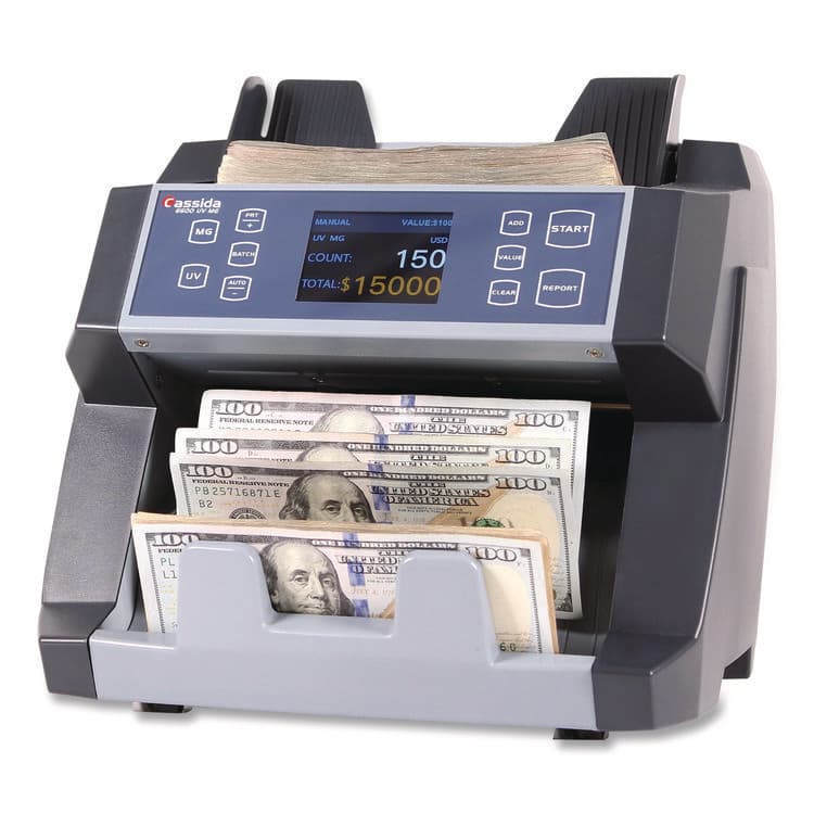 CASSIDA 6600 UV/MG Top Loading Bill Counter, 1,400 bills/min, 10.2" x 11" x 8.1", Gray (CIA6600UVMG)