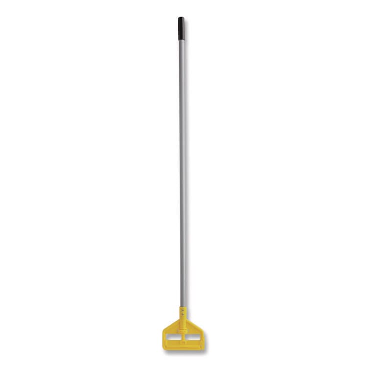 RUBBERMAID COMMERCIAL PROD. Invader Aluminum Side-Gate Wet-Mop Handle, Vinyl Coating, 60", Gray/Yellow (RCPH136) thumbnail 2