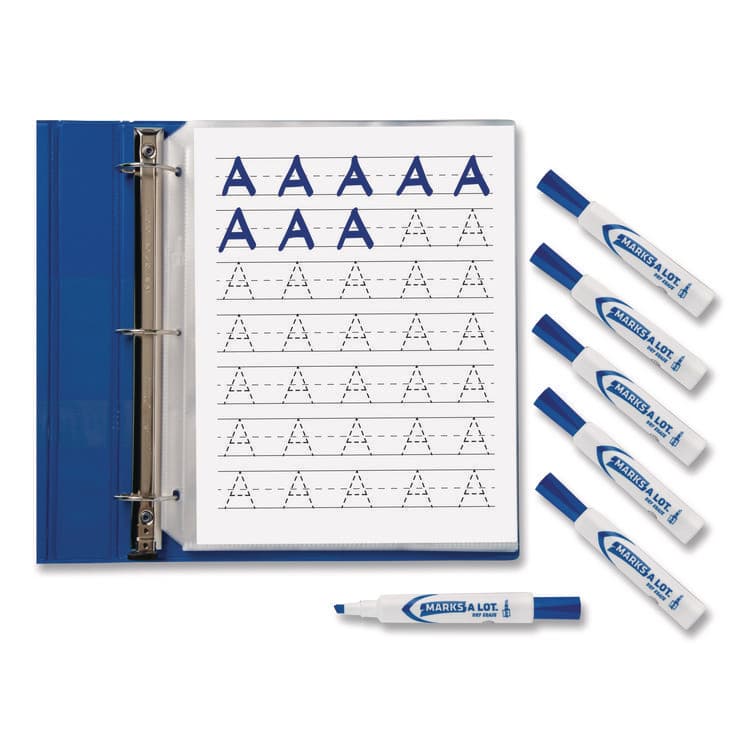 AVERY PRODUCTS CORPORATION MARKS A LOT Desk-Style Dry Erase Markers, Broad Chisel Tip, Blue (AVE24406EA) thumbnail 3