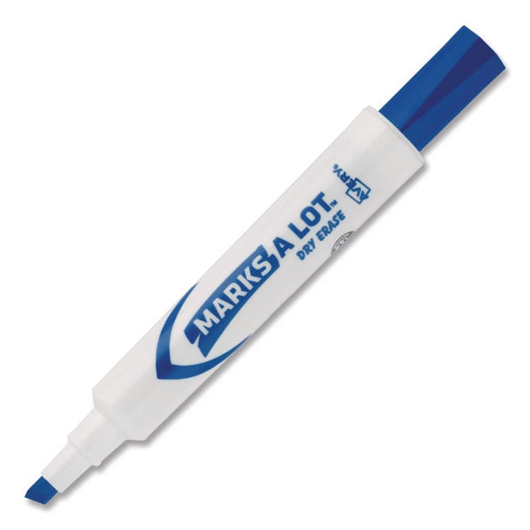 AVERY PRODUCTS CORPORATION MARKS A LOT Desk-Style Dry Erase Markers, Broad Chisel Tip, Blue (AVE24406EA)